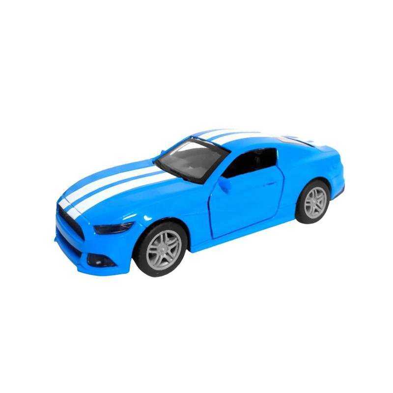Carrinho de Brinquedo Mustang GT Azul Esportivo de Ferro a Fricção